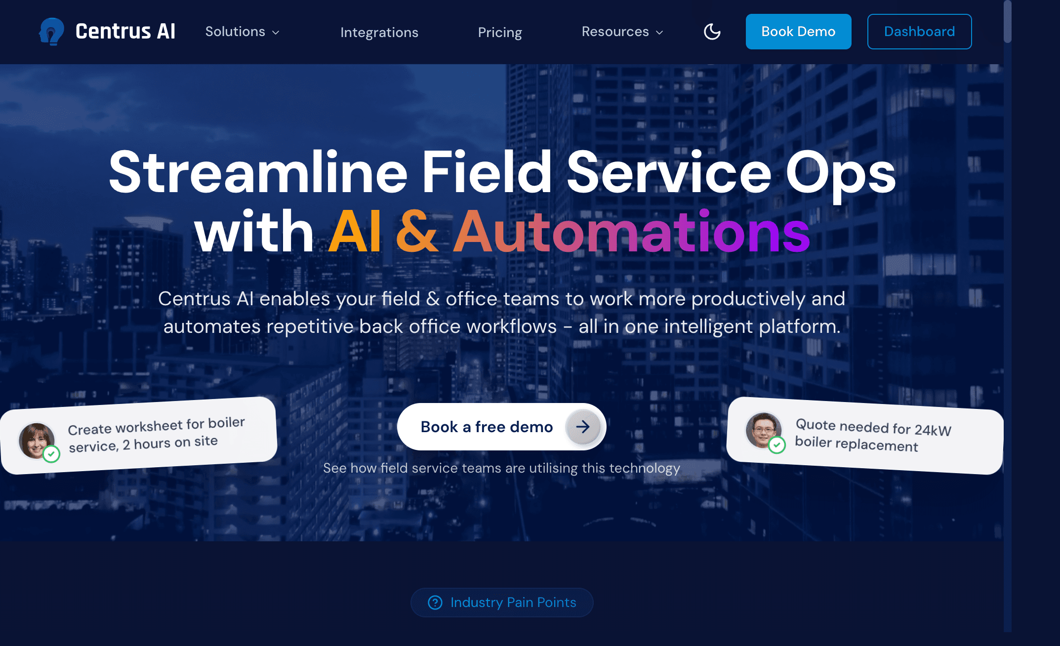 Centrus AI platform homepage